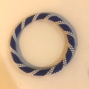 Blue and White Nepal Style Bracelet